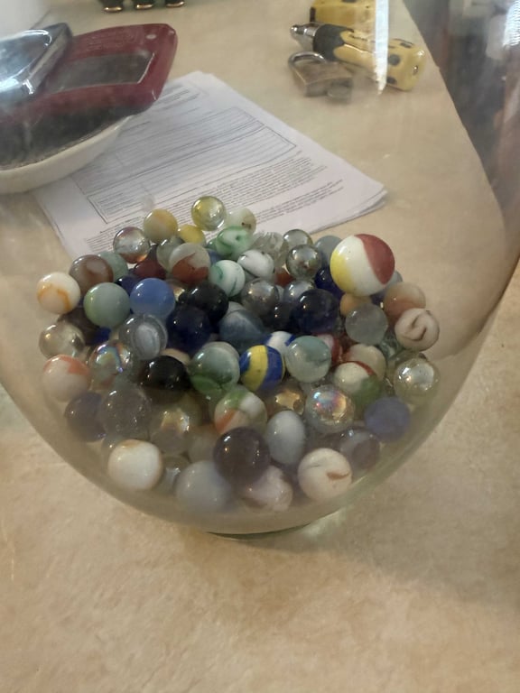 JAR OF OLD MARBLES