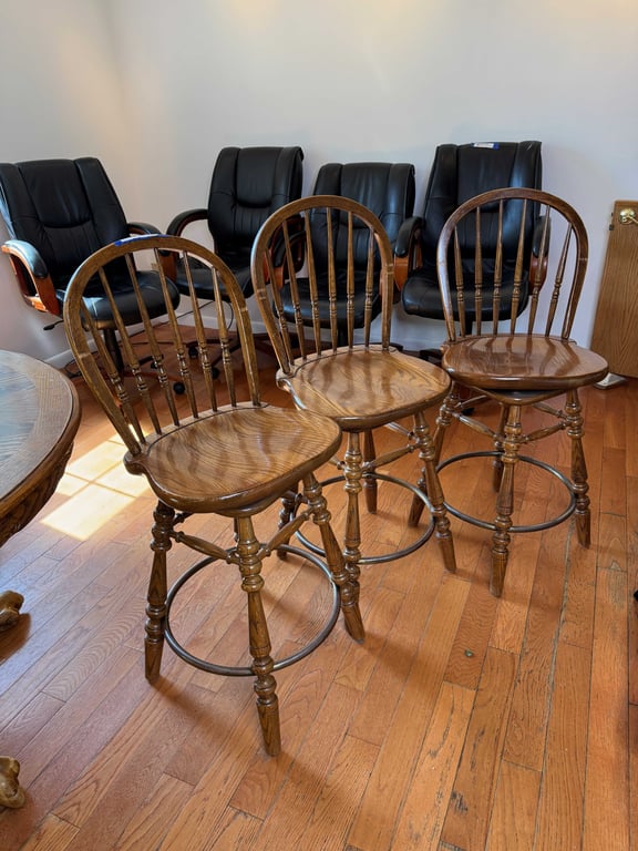 3 swivel bar chairs