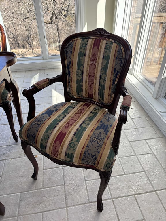 Vintage Wood Dining Set and 4 Chairs - Image 3