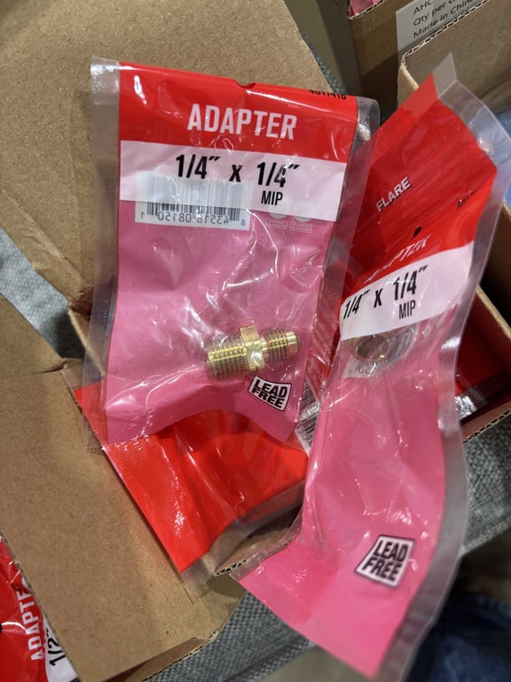 Tote of Brass Adapter Fittings, Sink Plumbing, etc - Image 5