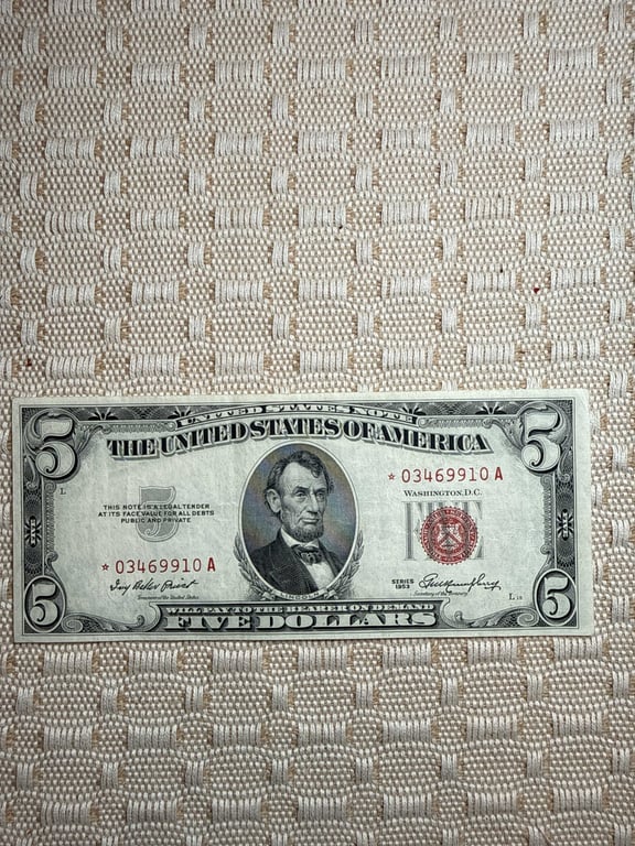 1953 $5.00 Red Seal Star Note