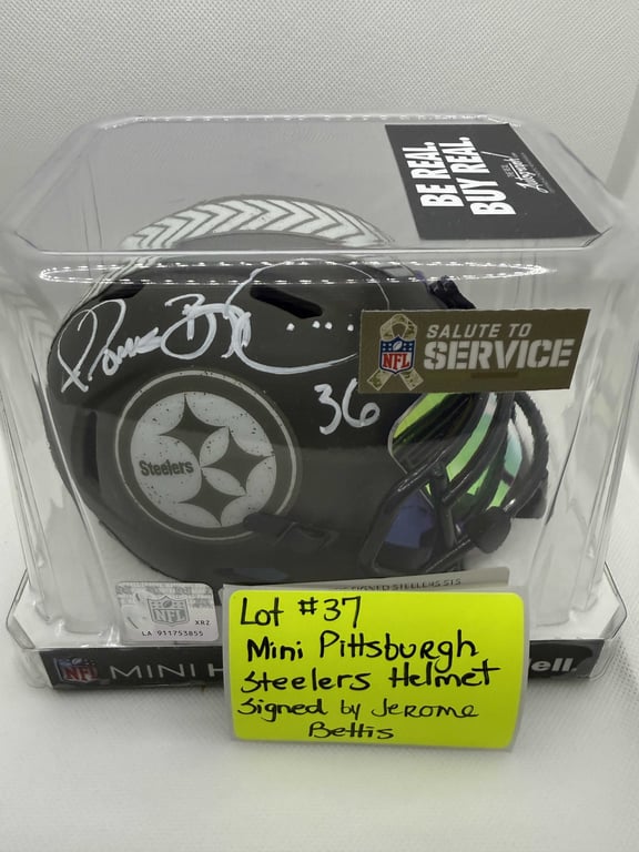 MINI PITTSBURGH HELMET SIGNED JEROME BETTIS - Image 2