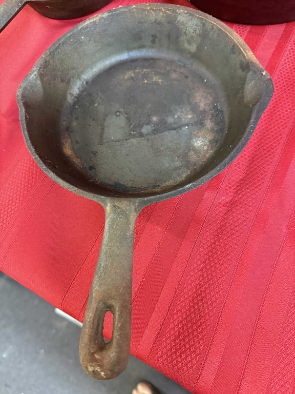 3 CAST IRON SKILLETS (ROUGH COND.)  - Image 3