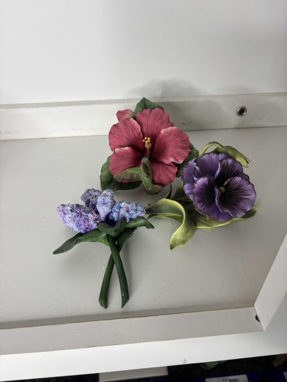 Group of 3 Porcelain Flower