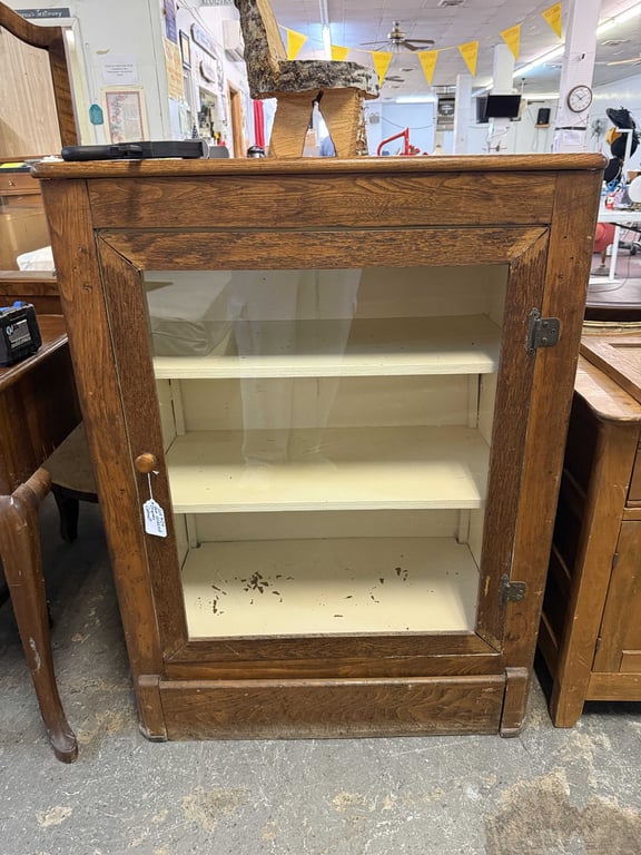 ANT. GLAZED DISPLAY CABINET