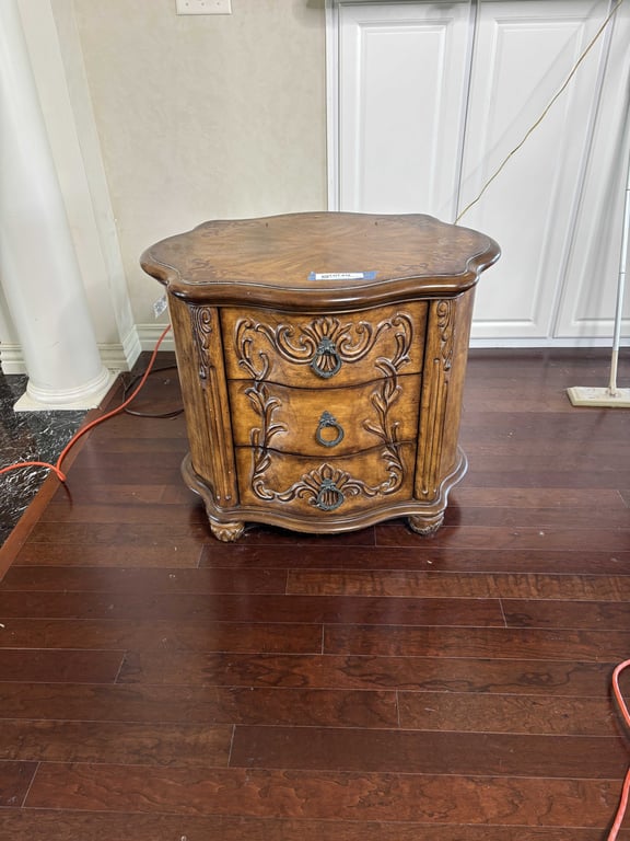 Wooden Ornate Bedside Table