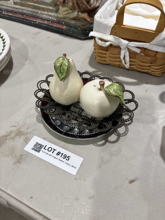 Fruit Salt and Pepper Shaker, Holder, Mirror