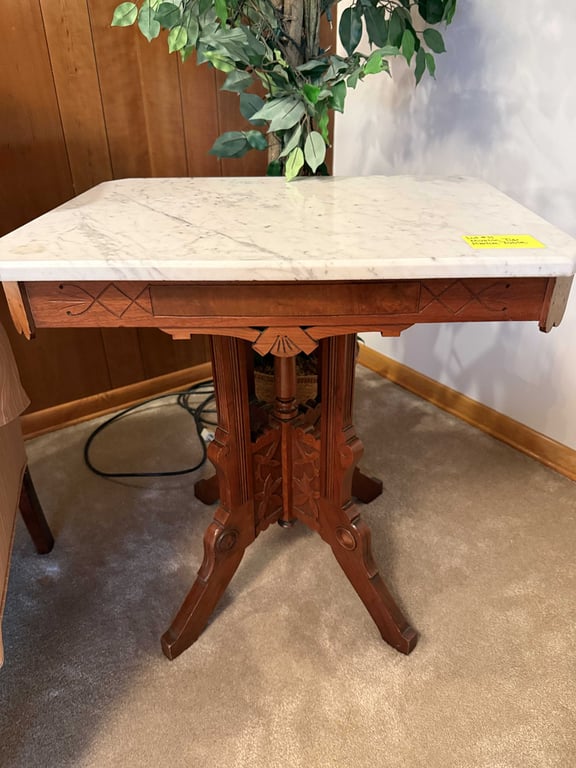 MARBLE TOP PARLOR TABLE - Image 2