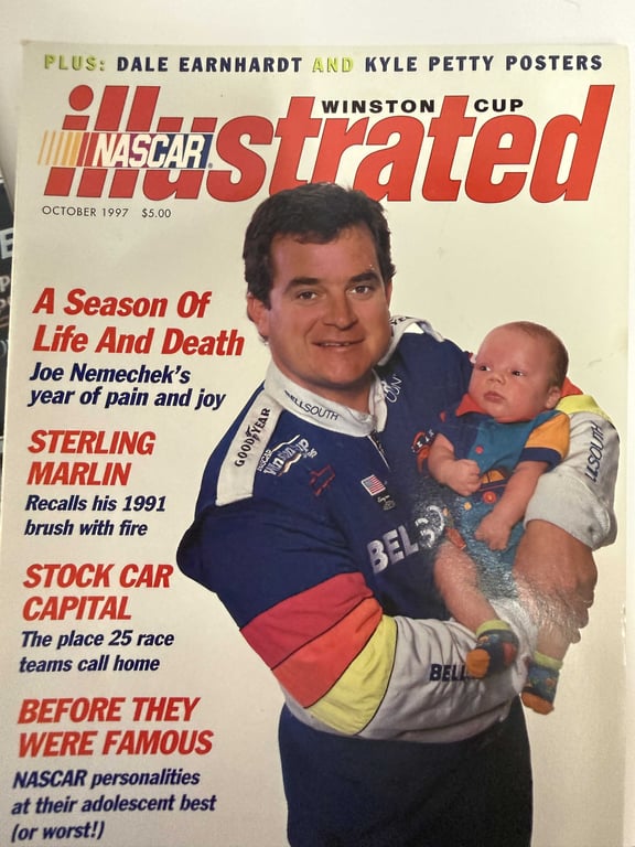 6 NASCAR ILLUSTRATED W/2 NASCAR NEWSPAPER CLIPPINGS - Image 7