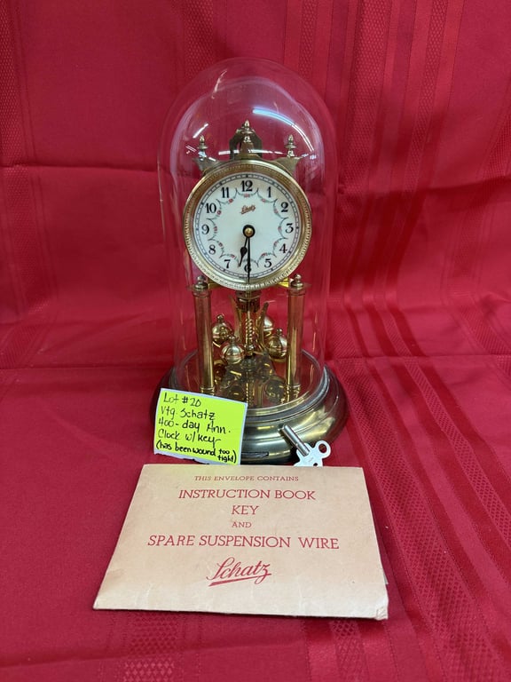 VTG SCHATZ 400-DAY ANN. CLOCK & KEY (WOUND TOO TIGHT)