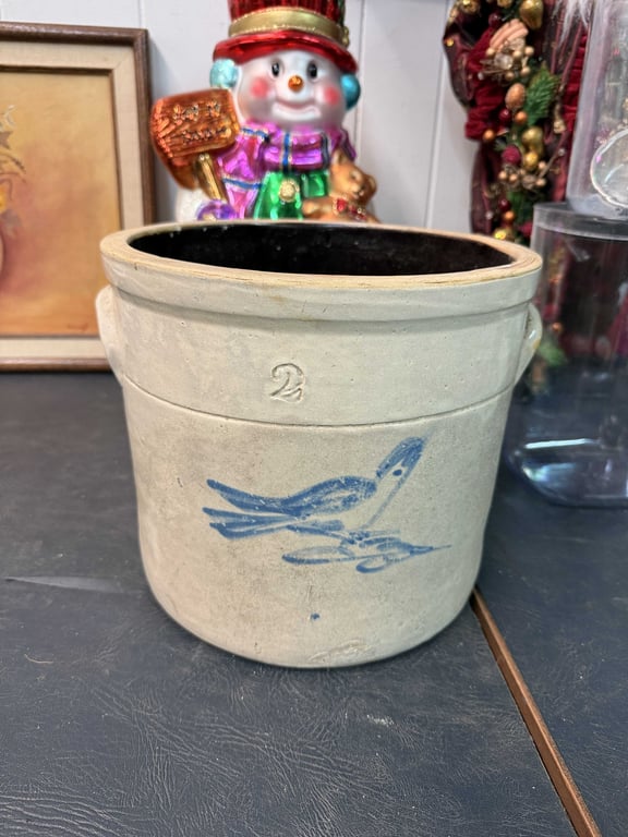 RARE 2 GAL. BLUEBIRD CROCK