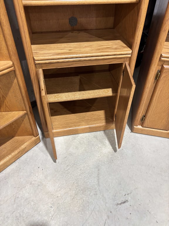Matching Wooden Shelves and Cabinet - Image 4
