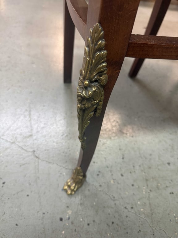 6 ANTIQUE DINING CHAIRS W/BRONZE FEET - Image 3