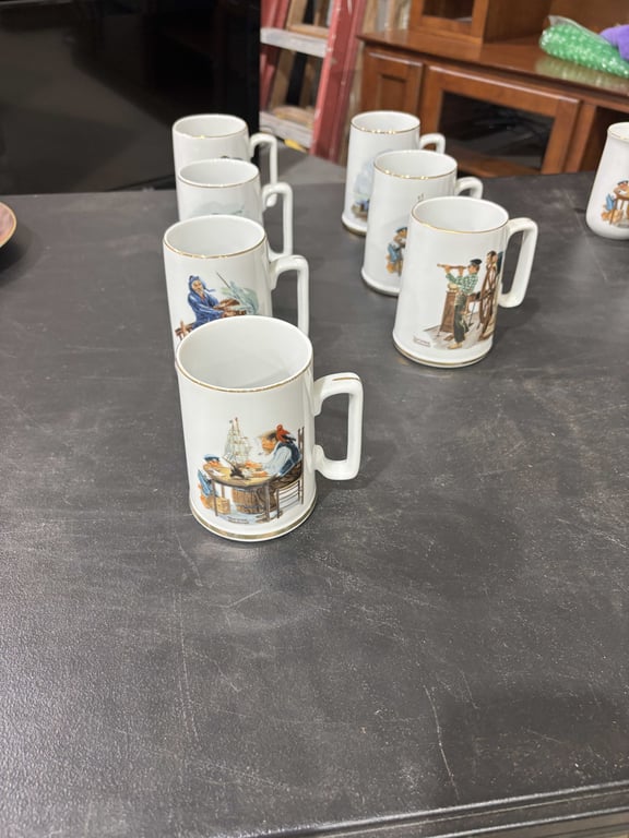 11 Norman Rockwell Mugs - Image 3