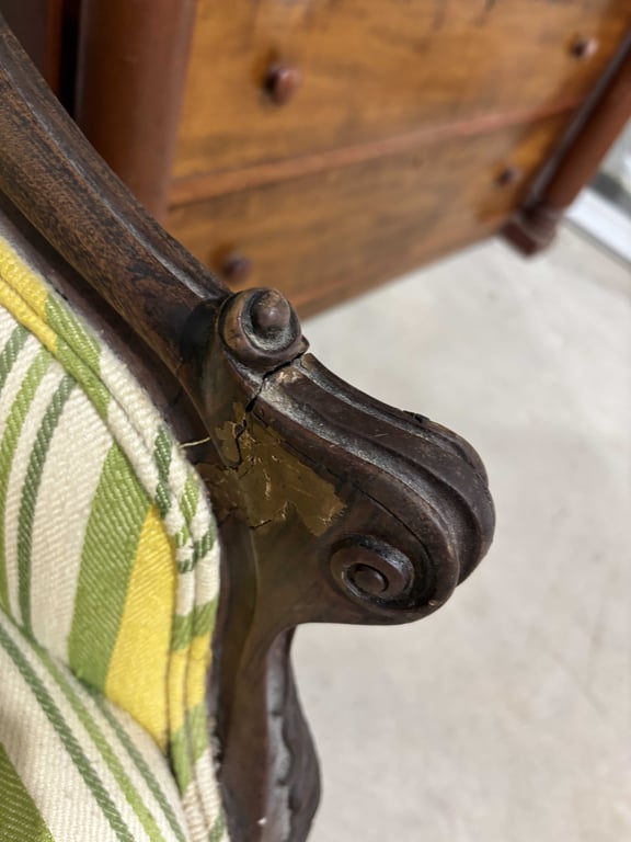 Vintage Wood Framed Arm Chair - Image 5
