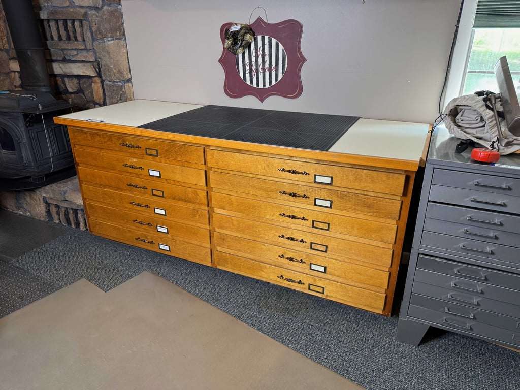 6 drawer wooden architects desk