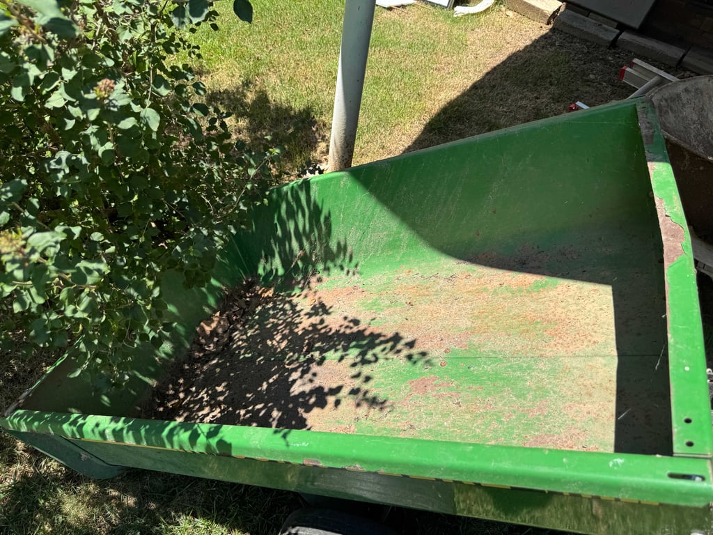 John Deere pull behind metal dump cart - Image 3