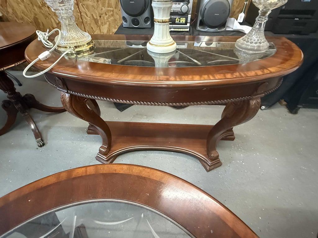 4 PC ORNATE COFFEE & END TABLES W/MATCHING SOFA TABLE - Image 2