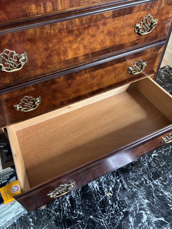 Vintage 9 Drawer Queen Anne Style Highboy - Image 7