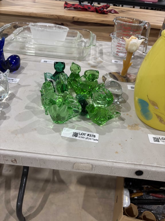 Green glass figures