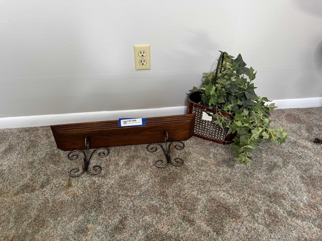 Artificial plant & wall shelf
