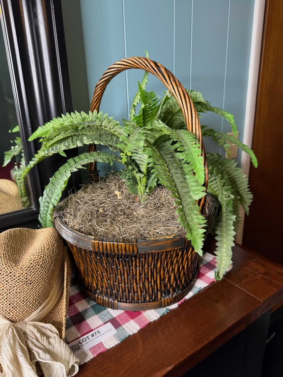 Misc apple decor, artificial plant, straw hat - Image 4