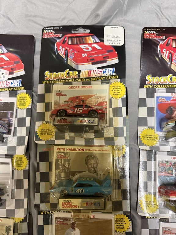 GROUPING OF 12 1:64 RACING CHAMPION CARS W/DISPLAY STANDS - Image 4