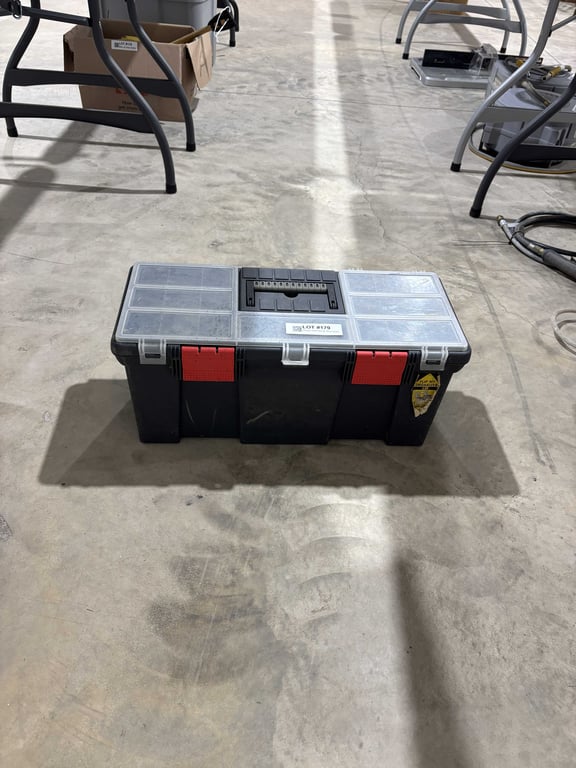 Plastic tool box & misc tools