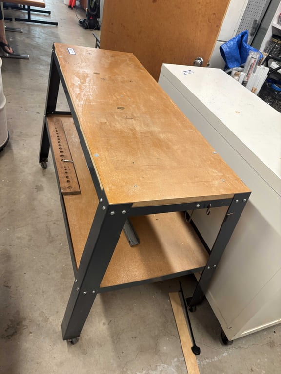 Work table with outlet and cord - Image 2