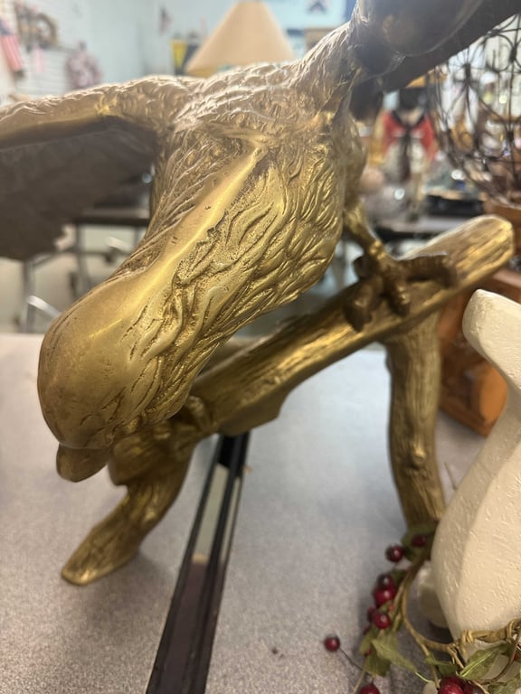 VTG CAST BRASS EAGLE SCULPTURE - Image 4