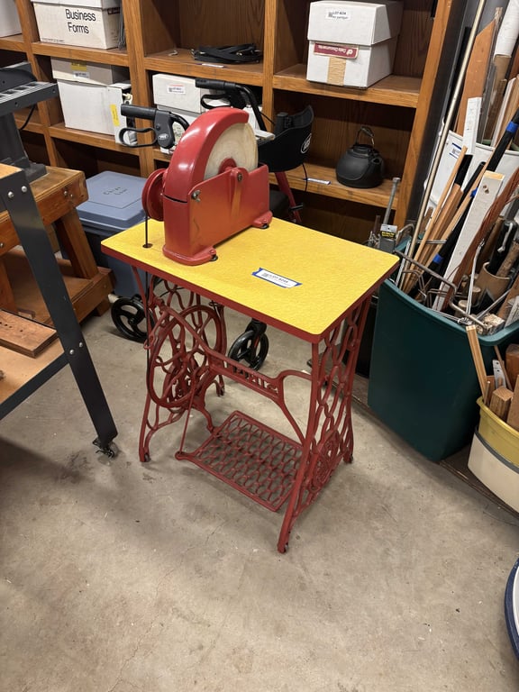Makeship grinder out of old sewing table
