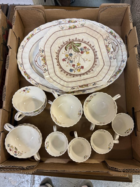 SET OF VTG COPELAND SPODE COWSLIP (PATTERN S.713) FINE CHINA