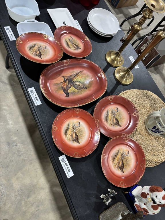 6 Piece Bird Painted Plates