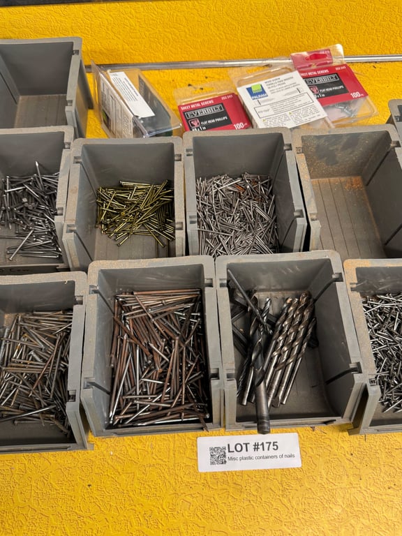 Misc plastic containers of nails - Image 4