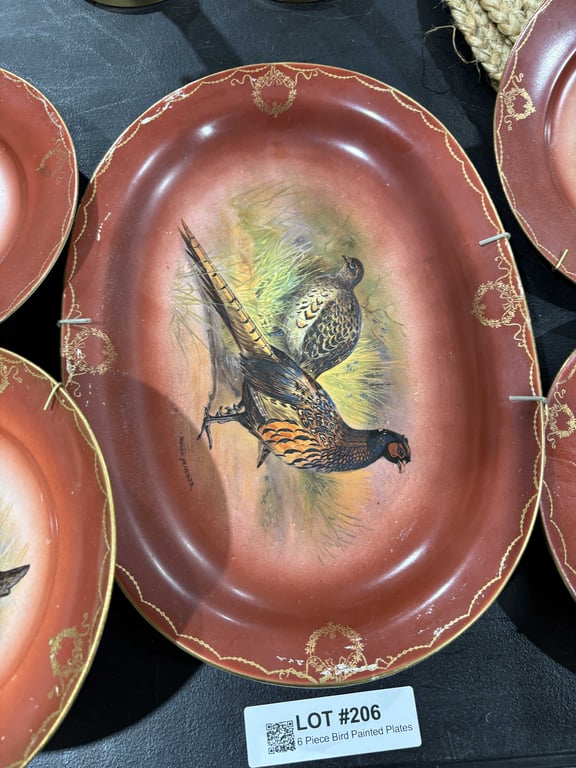 6 Piece Bird Painted Plates - Image 3