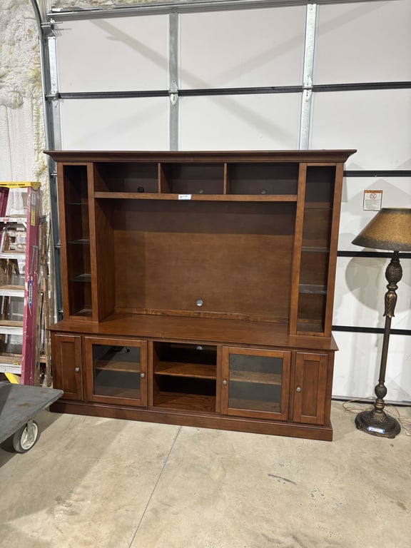 Large 2 Piece Wooden Entertainment Center