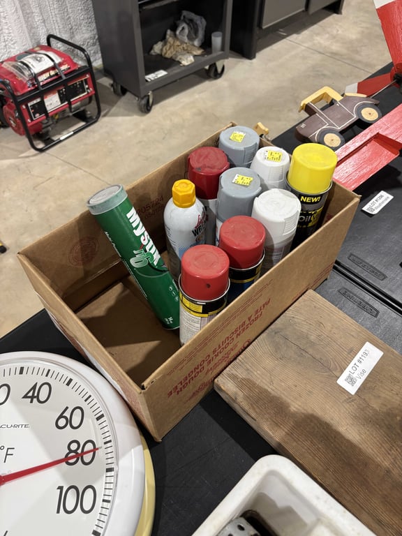 Box misc grease, lube, paint, etc