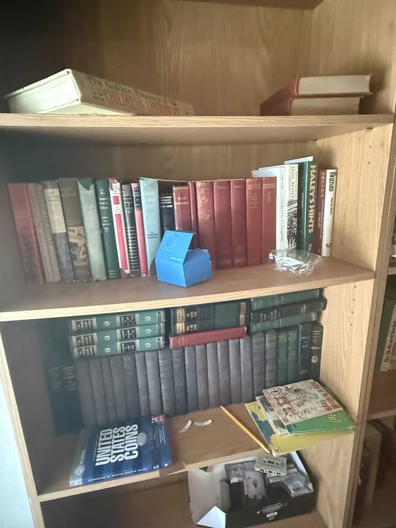 3 BOOKSHELVES W/BOOK CONTENTS (VERY OLD) - Image 2