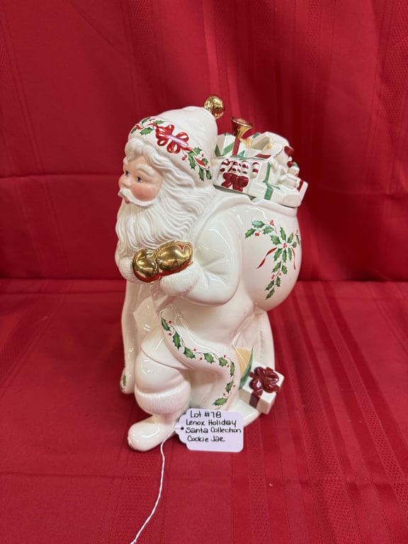LENOX HOLIDAY SANTA COLLECTION COOKIE JAR
