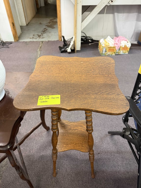 ANT. OAK PARLOR TABLE - Image 2