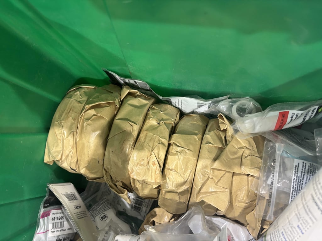 Tote of wire, water softener filters, misc - Image 2