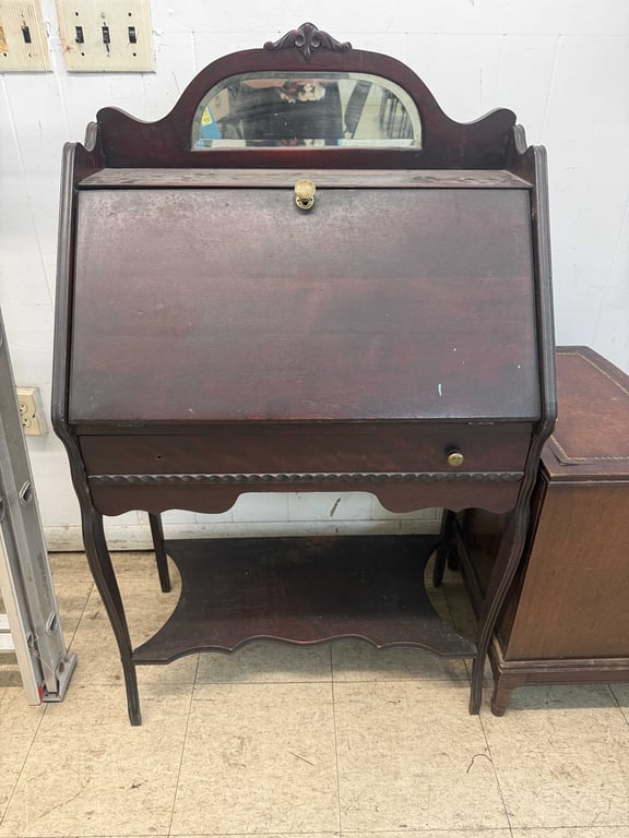 ANT. DARK WOOD SLANT FRONT SECRETARY