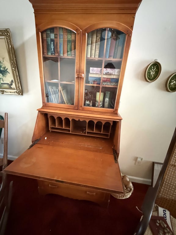 EARLY AMERICAN MAPLE SECRETARY W/CONTENTS - Image 2