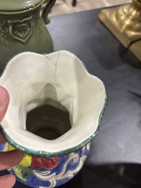 Fitz and Floyd Vase and Green Decor - Image 2