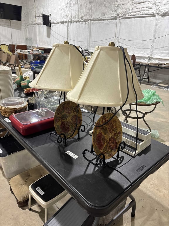 2 Raymond Waites Lamps and Decorative Plates