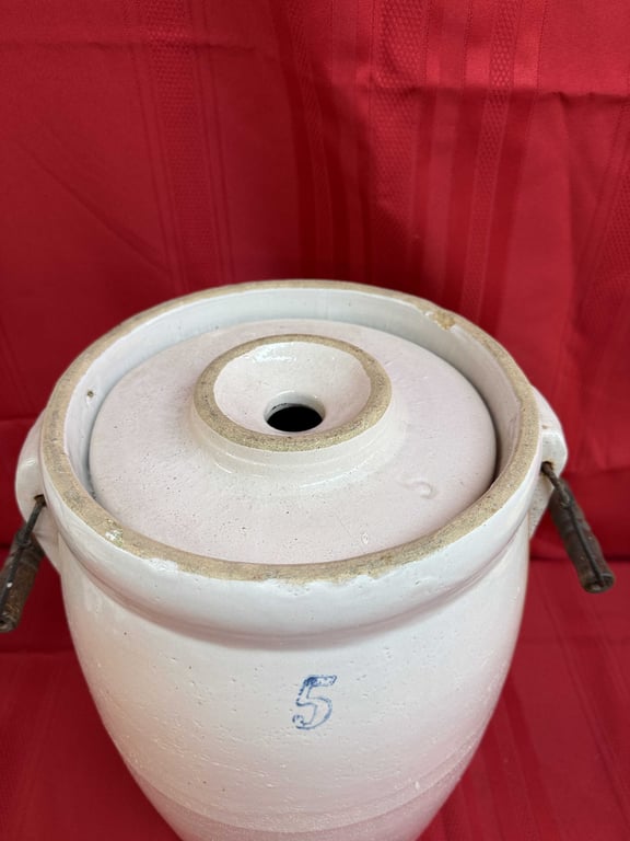 5 GAL. STONEWARE BUTTER CHURN CROCK - Image 2