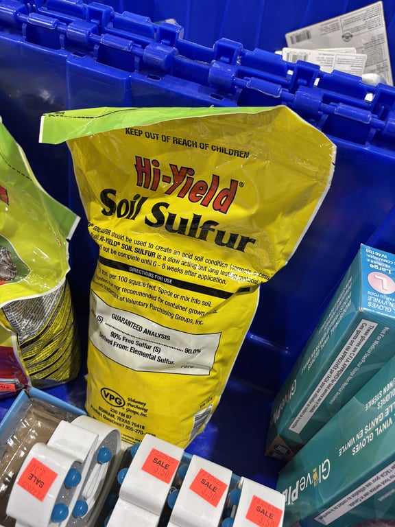 Tote vinyl gloves, miracle gro, soil sulfur, misc - Image 4