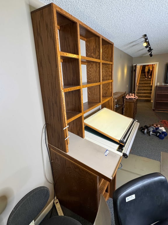 Architects desk and top cabinet - Image 3