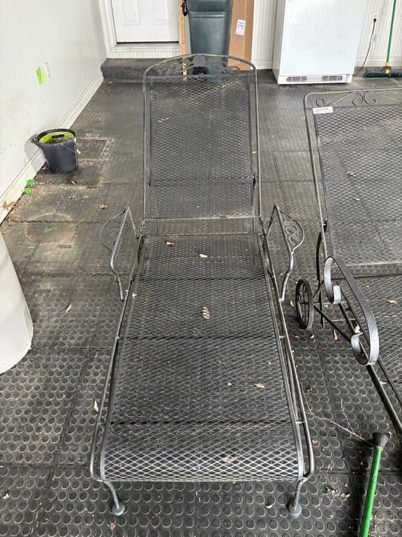 Two Iron Lounge Chairs - Image 3