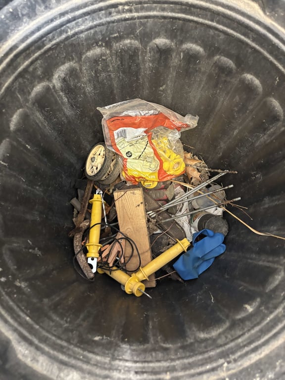 Trash Can with Electrical Fence Supplies - Image 2
